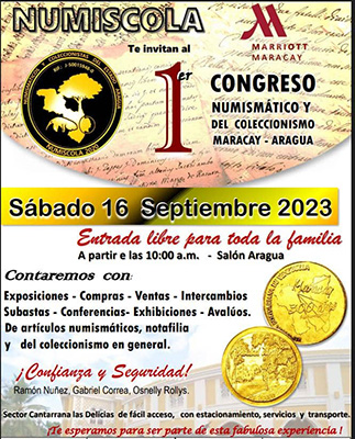 1er congreso numismático del coleccionismo Maracay-Aragua