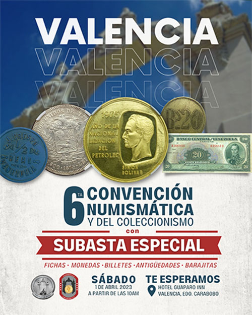 Afiche de la 6ta Convención Numismática y del Coleccionismo Valencia 2023