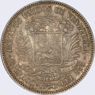 Diseño A, Tipo A. Fecha 1874